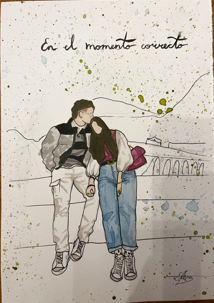 Ilustración personalizada de una pareja abrazada